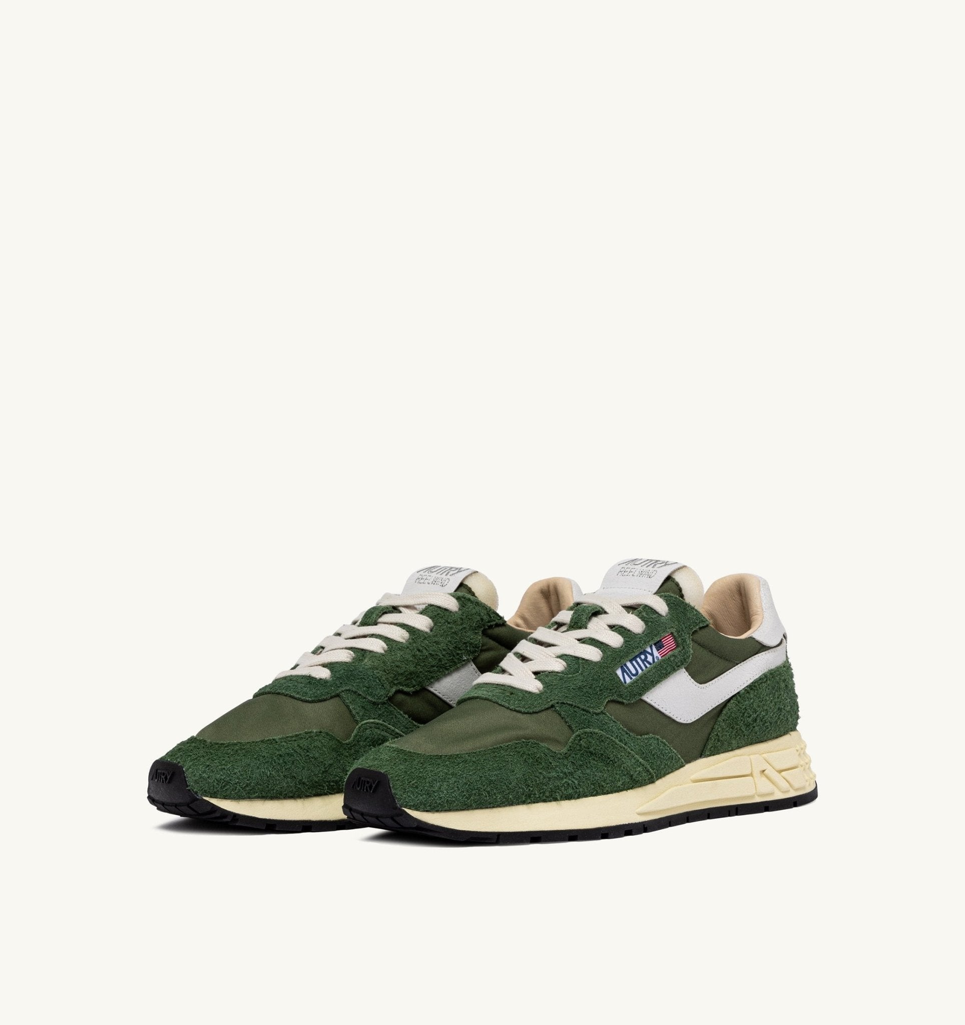 AUTRY - REELWIND LOW SNEAKERS IN MILITARY GREEN NYLON AND SUEDE