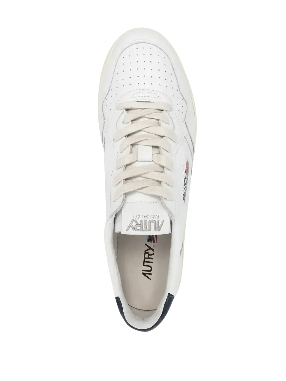 AUTRY - White and Blue Leather Sneakers